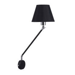 Candellux FILLY 21-73891 kinkiet lampa ścienna czarny mat abażur tkanina obrotowe ramie 1X40W E27 18 cm