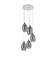 Candellux MARINA 35-60198 lampa wisząca szklany klosz chrom 5X60W E27 35cm