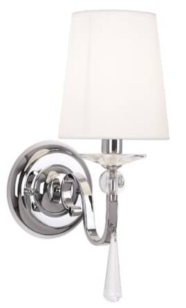 Maxlight Charlotte W0067 kinkiet lampa ścienna śnieżnobiały abażur kryształ podłużna kropla 1x40W E14 41cm