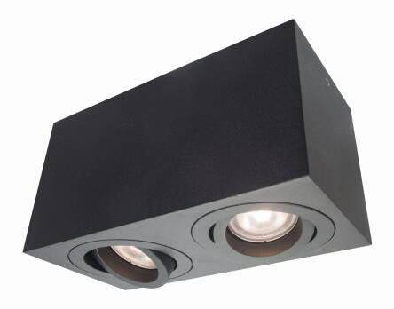 Light Prestige Lyon 2 LP-5881/2SM BK oprawa stropowa natynkowa podwójna czarna metal 2x50W GU10 18cm