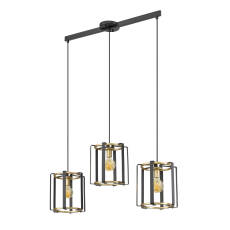 Italux Primero PND-44003-3-BK-GD lampa wisząca nowoczesna stal czarna złota 96cm E27 3x60W