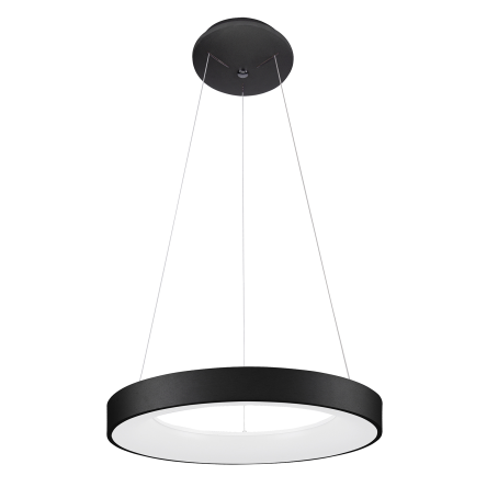 Italux Giulia 5304-840RP-BK-4 lampa wisząca nowoczesna czarna aluminium klosz akryl 48cm 4000K LED 40W