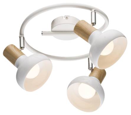 Candellux PUERTO 98-62697 plafon lampa sufitowa spirala biała drewno 3X40W E14 40cm