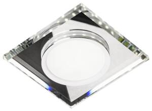 Candellux SSP-22 CH/TR+WH 2263885 oprawa do wbudowania stropowa biały 8W LED 230V RING LED oczko sufitowe kwadratowa szkło transparentne 11,2cm