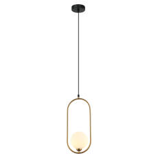 Italux Lupus PND-3965-1-BRO lampa wisząca nowoczesna brąz antyczny klosz biały kula G9 1x25W 