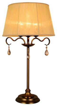 Candellux FIESTA 41-15273 lampa stołowa abażur 3X40W E14 patyna 38cm