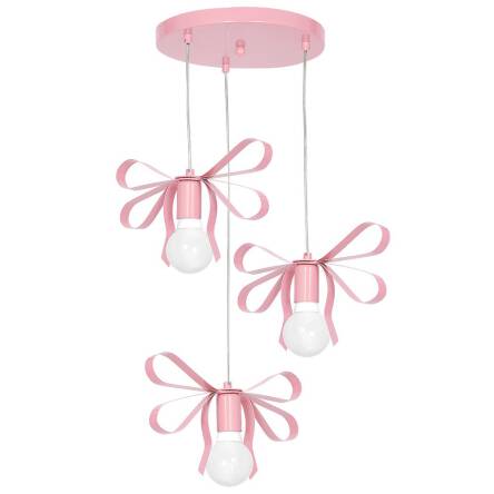 Milagro EMMA PINK MLP1040 lampa wisząca regulacja wysokości wstążki różowy metal 3xE27 30cm