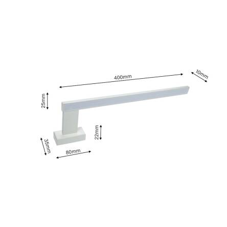 Milagro SHINE WHITE ML3877 kinkiet lampa ścienna biały 11W LED 4000K 45cm IP44