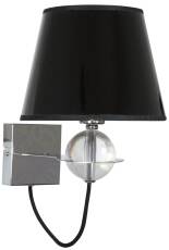 Candellux TESORO 21-29508 kinkiet lampa ścienna czarna złoty środek abażur 1X40W E14 22cm