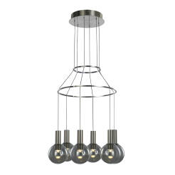 Italux Aria MD17012002-6A lampa wisząca nowoczesna metal chrom klosze kule dymione IP20 LED 40W 3000K 40cm