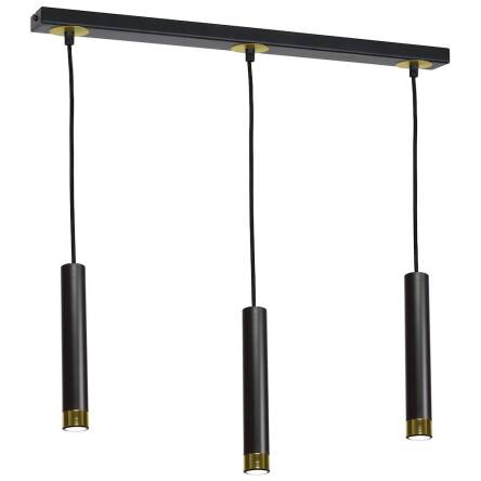 Milagro DANI BLACK/GOLD MLP6240 lampa wisząca metalowa klosz podłużny czarno złota 3xGU10 60cm