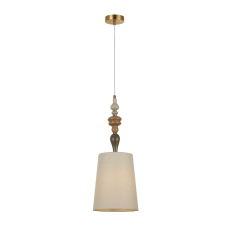 Italux Moren  PND-84678C-AB lampa wisząca , styl klasyczny, stop metali brąz antyczny , abażur morelowy, 1xE27 60W, 49,1 cm.