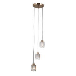 Italux Torno PND-40813-3R-HBR lampa wisząca E14 trzy klosze z kryształkami 27 cm