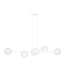 Emibig ROSSI 6 WHITE/TRANSPARENT 877/6 lampa wisząca nowoczesna biała metal klosze szkło transparentne 6x40W 110cm E14