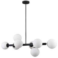 Italux Raddi PNS-5510-8-BK lampa wisząca nowoczesna czarny stal klosze szkło biały kule IP20 63,5cm 8x5W G9  WM