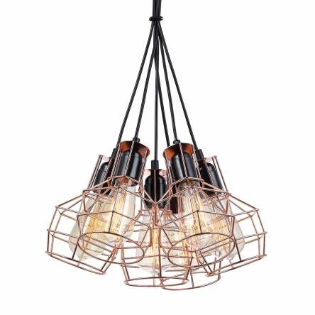 Italux lampa wisząca Perifo MDM-2272/6 BK+COP druciana miedziana 40cm