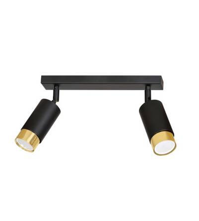 Emibig HIRO 2 BL/GOLD  965/2 oprawa natynkowa nowoczesny regulowany LED czarno złoty 2x30W Gu10 45cm