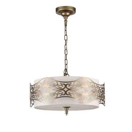 Maytoni Burgeon ARM959-PL-04-G lampa wisząca metalowa dekoracja szablonowa brązowa abażur tkanina 4XE14 40W 45,5cm