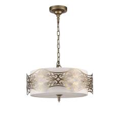 Maytoni Burgeon ARM959-PL-04-G lampa wisząca metalowa dekoracja szablonowa brązowa abażur tkanina 4XE14 40W 45,5cm