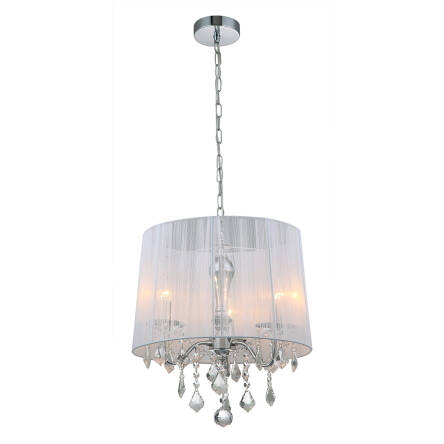 Italux lampa wisząca Cornelia MDM-2572/3 W biały abażur kryształy