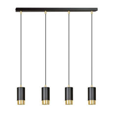 Emibig FUMIKO 4 BL/GOLD  817/4 lampa wisząca designerska tuby czarno złote 4x30W GU10 60cm