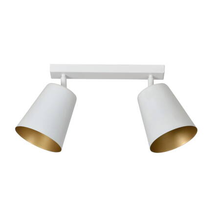 Emibig PRISM 2 WHITE / GOLD 407/2 plafon lampa sufitowa regulowane klosze biały złoty metalowy 2x60W E27 55cm