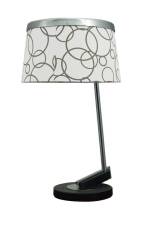 Candellux IMPRESJA 41-45372 lampa stołowa dwukolorowa podstawa chrom abażur biały z metalowym ringiem 1*60W E27 30 cm