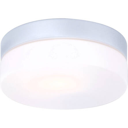 Globo plafon lampa sufitowa Vranos 32111 aluminium srebrny metalik, szkło opalizowane, IP44 18,5cm