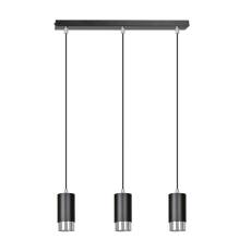 Emibig FUMIKO 3 BL/CHROME 816/3 lampa wisząca designerski spot czarne tuby srebrne dodatki 3x30W Gu-10 45cm