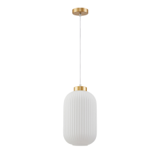 Italux Lindo  PND-52636-1-GD lampa wisząca nowoczesna stal , złota, szklany klosz biały, 1x40W E27 37cm