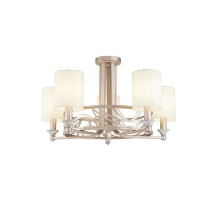 Maytoni Vittoria H004CL-05BG lampa wisząca metalowa okrągła abażur tkanina kremowy 5XE14 40W 71cm