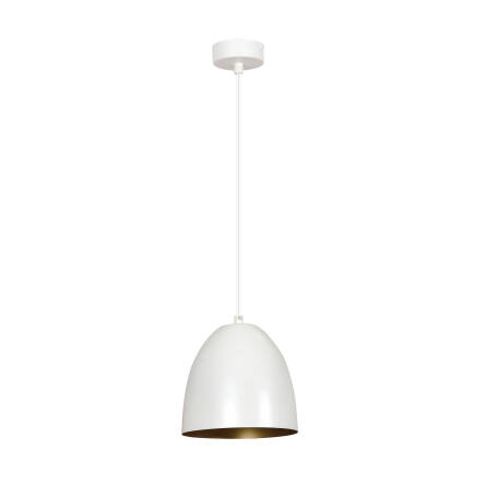 Emibig LENOX 1 WHITE / GOLD 411/1 lampa wisząca nowoczesna metalowa biało złota regulowana E27 60W 18cm