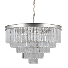 Italux Verdes PND-44372-11A-SLVR-BRW lampa wisząca stal szkło krystaliczne 67cm IP20 11xE14 40W