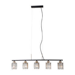 Italux Simona PND-40814-5-BK-HBR lampa wisząca E14 85cm