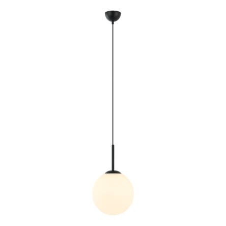 Italux Deore PND-5578-1M-BK lampa wisząca nowoczesna stal czarna klosz szklany kula 25cm E27 1x40W