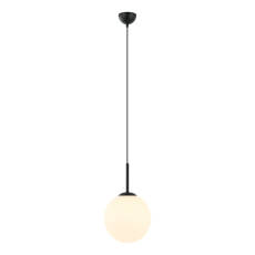 Italux Deore PND-5578-1M-BK lampa wisząca nowoczesna stal czarna klosz szklany kula 25cm E27 1x40W