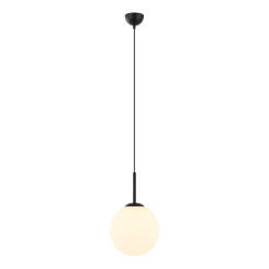 Italux Deore PND-5578-1M-BK lampa wisząca nowoczesna stal czarna klosz szklany kula 25cm E27 1x40W