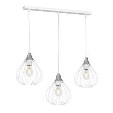 Milagro KANE WHITE MLP4800 lampa wisząca biało srebrna metal ażurowe klosze 3xE27 60cm