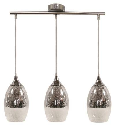 Candellux CELIA 33-51585 lampa wisząca szklany klosz 3X60W E27 srebrny 60cm