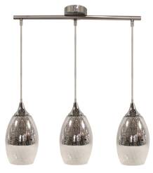 Candellux CELIA 33-51585 lampa wisząca szklany klosz 3X60W E27 srebrny 60cm