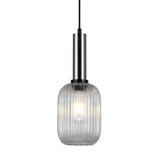 Italux Antiola PND-5588-1M-SC+CL lampa wisząca nowoczesna stal nikiel satynowany klosz szkło przeźroczysty IP20 E271x40W 15cm