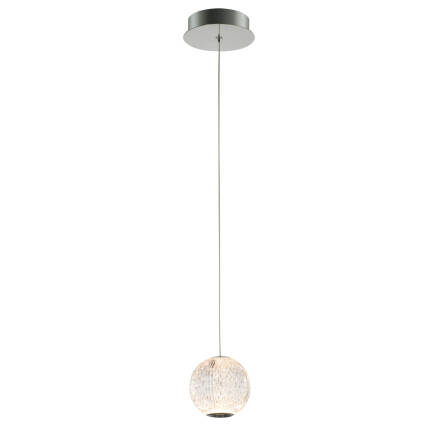 Italux Rosario PND-12220121-1A-CR lampa wisząca stal chrom klosz przezroczysty akrylowy LED 4.2W 3200K IP20 12cm