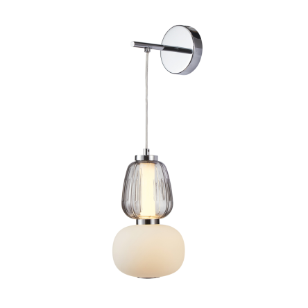 Italux Eris  WL-98374-18W-CH  lampa ścienna, kinkiet wiszący, nowoczesna stop metali, chrom, klosz szklany IP20 LED 18W 3000K 17 cm