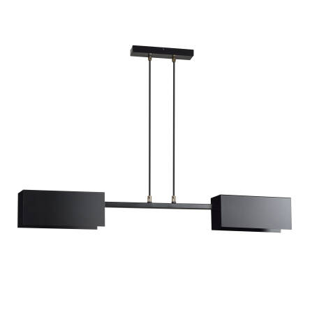 Emibig TOLOS 2 BLACK 633/2 lampa wisząca stylowa czarna złota metal regulowana wysokość 2x60W E27 86cm