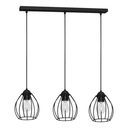 Milagro DON BLACK MLP750 lampa wisząca metalowa koszyk czarny industrialny 3xE27 64cm