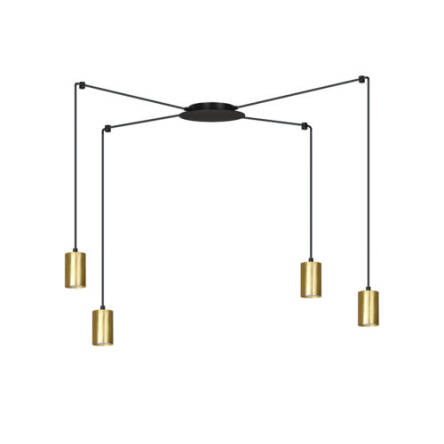 Emibig TRAKER 4 BL/GOLD 526/4 lampa wisząca halogen punktowy oryginalny czarno złoty 4x30W Gu-10 300cm