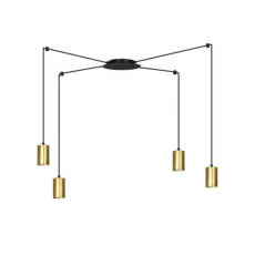 Emibig TRAKER 4 BL/GOLD 526/4 lampa wisząca halogen punktowy oryginalny czarno złoty 4x30W Gu-10 300cm