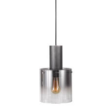 Italux Javier MD17076-1A BK lampa wisząca nowoczesna metalowa czarny klosz szkło dymny E27 1x60W IP20 20cm