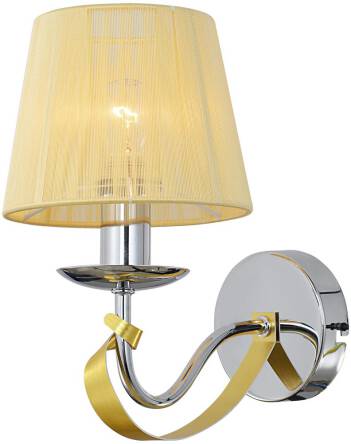 Candellux DIVA 21-55040 kinkiet lampa ścienna chrom abażur złoty 1X40W E14 15cm