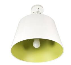 Candellux ENYO 31-27620 lampa wisząca metalowy klosz biały wnętrze zielone 1X60W E27 40cm